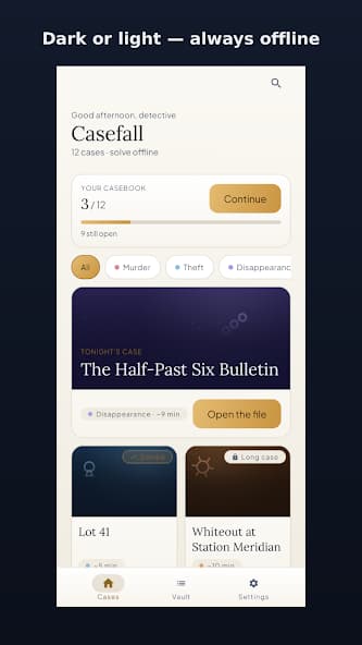 Casefall Home Dashboard - Light Mode