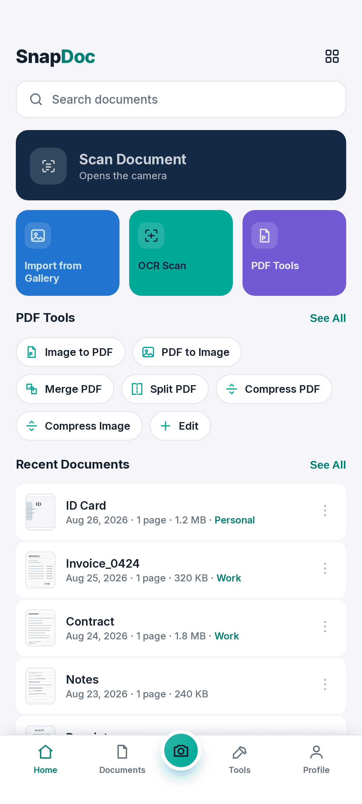 SnapDoc — Document scanner