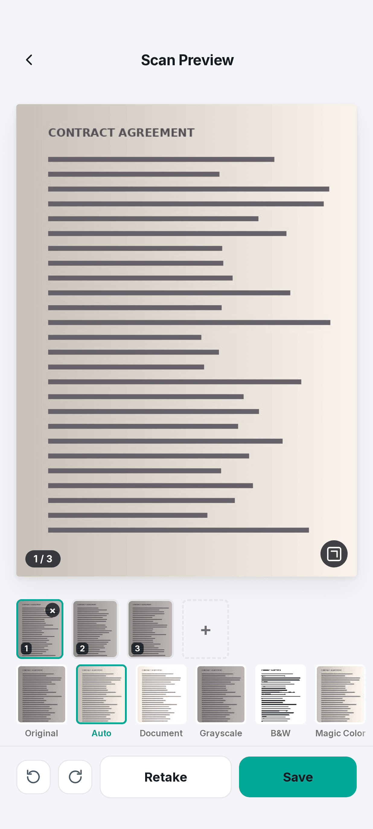 SnapDoc Color Filters and Page Preview