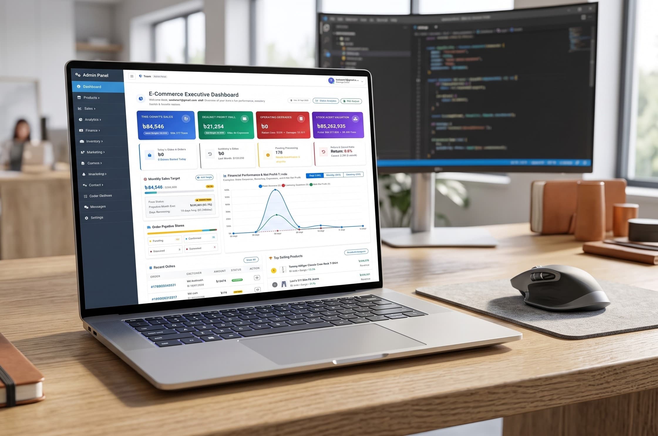 Merchant analytics and sales dashboard overview