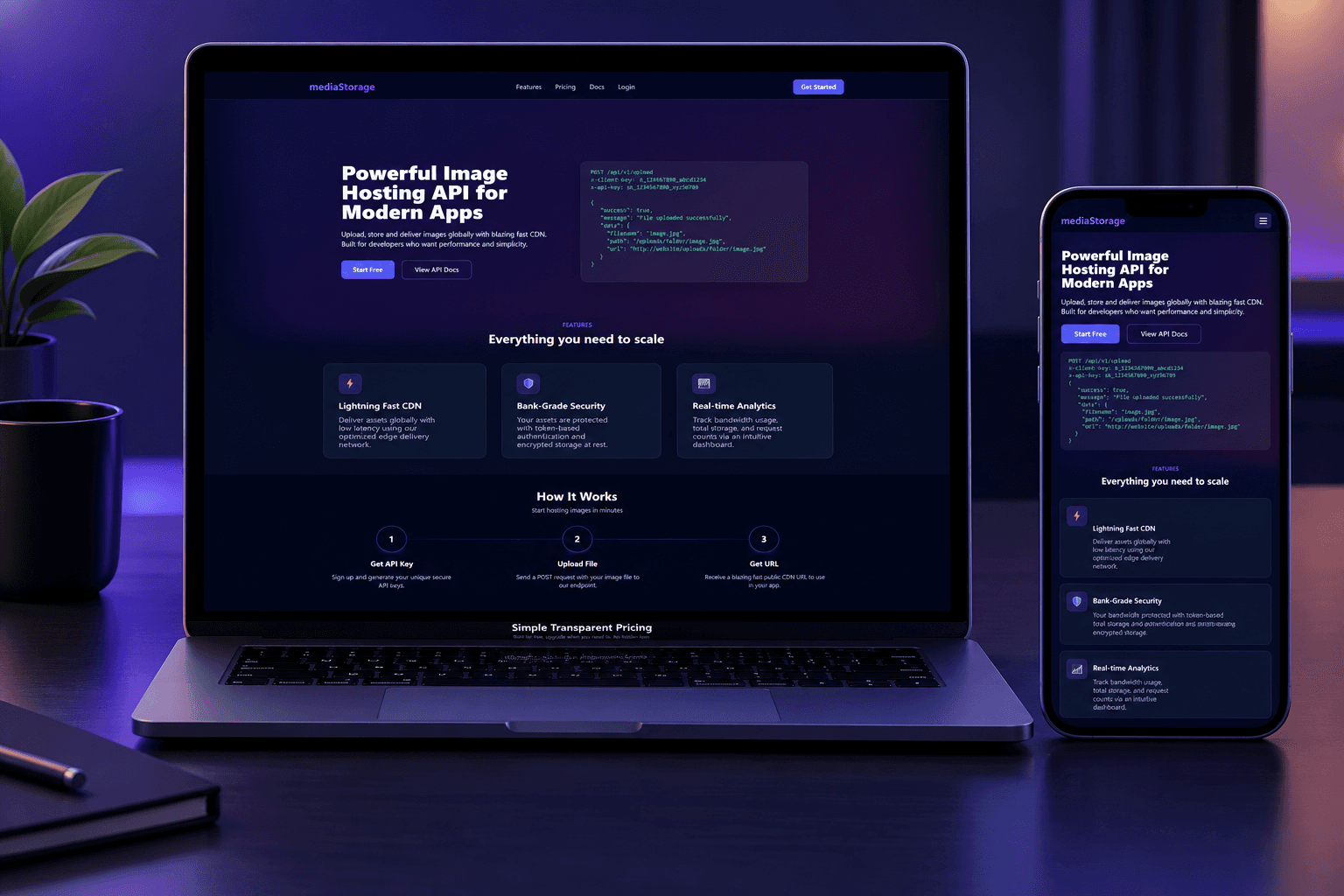 mediaStorage Dashboard