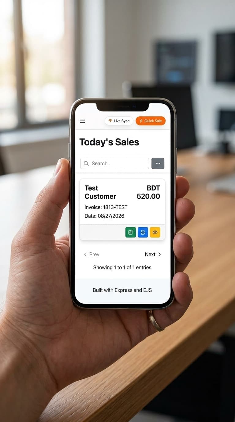 POS Cloud mobile register and handheld order interface